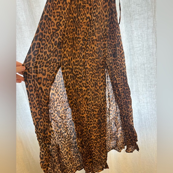 NWT VIX by PAULA HERMANNY Leopard Print Maxi Swim Coverup Dress Size Medium - Picture 4 of 8